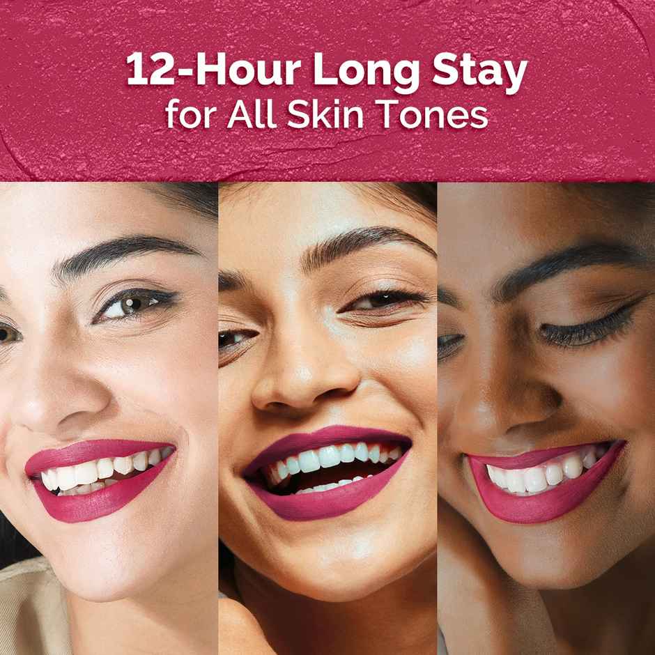 Mamaearth Moisture Matte Longstay Lipstick With Avocado Oil & Vitamin E - Candyfloss Pink