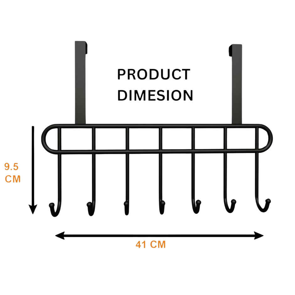 Zulaxy Over-the-Door Cloth Hanging Organizer with 7 Hooks for all Doors | Black