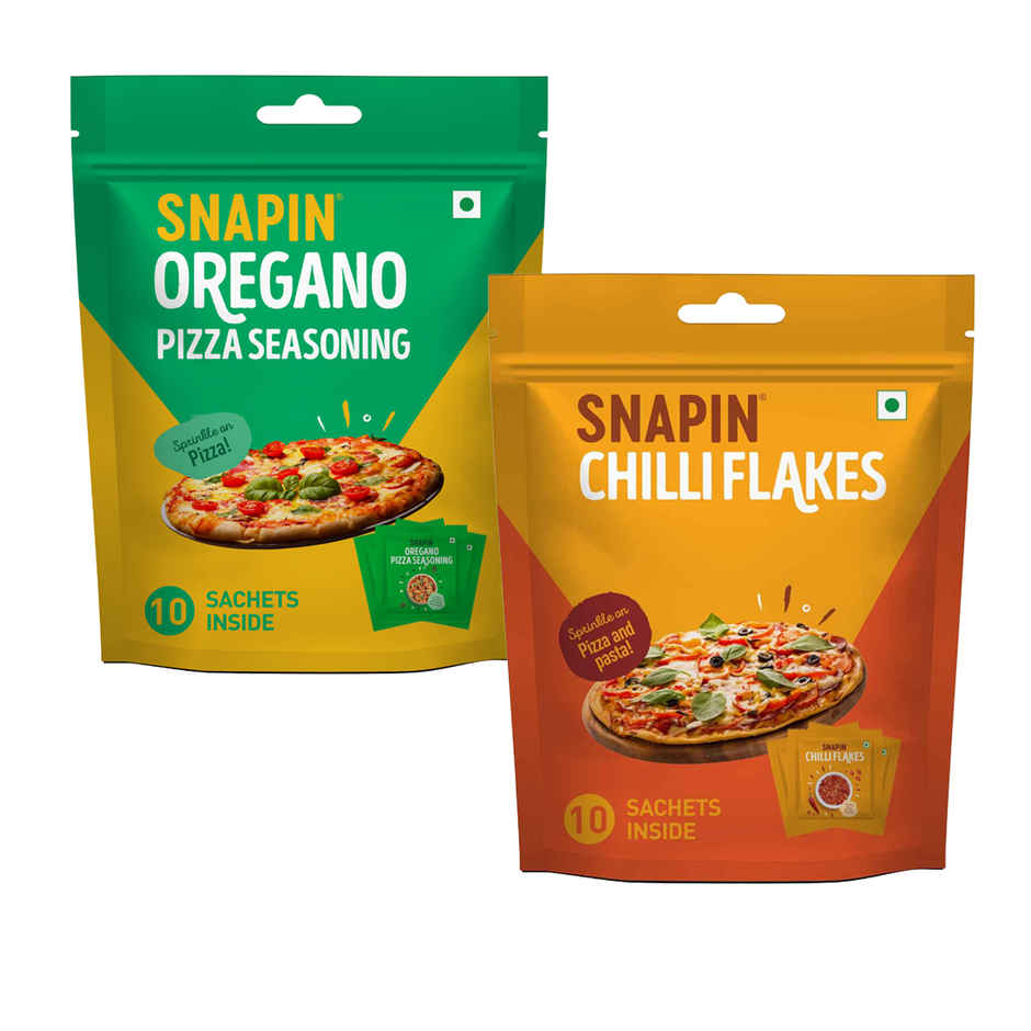 Snapin Oregano Pizza Seasoning Sachet Pouch (50g) & Snapin Chilli Flakes Sachet Pouch (20g) Combo 