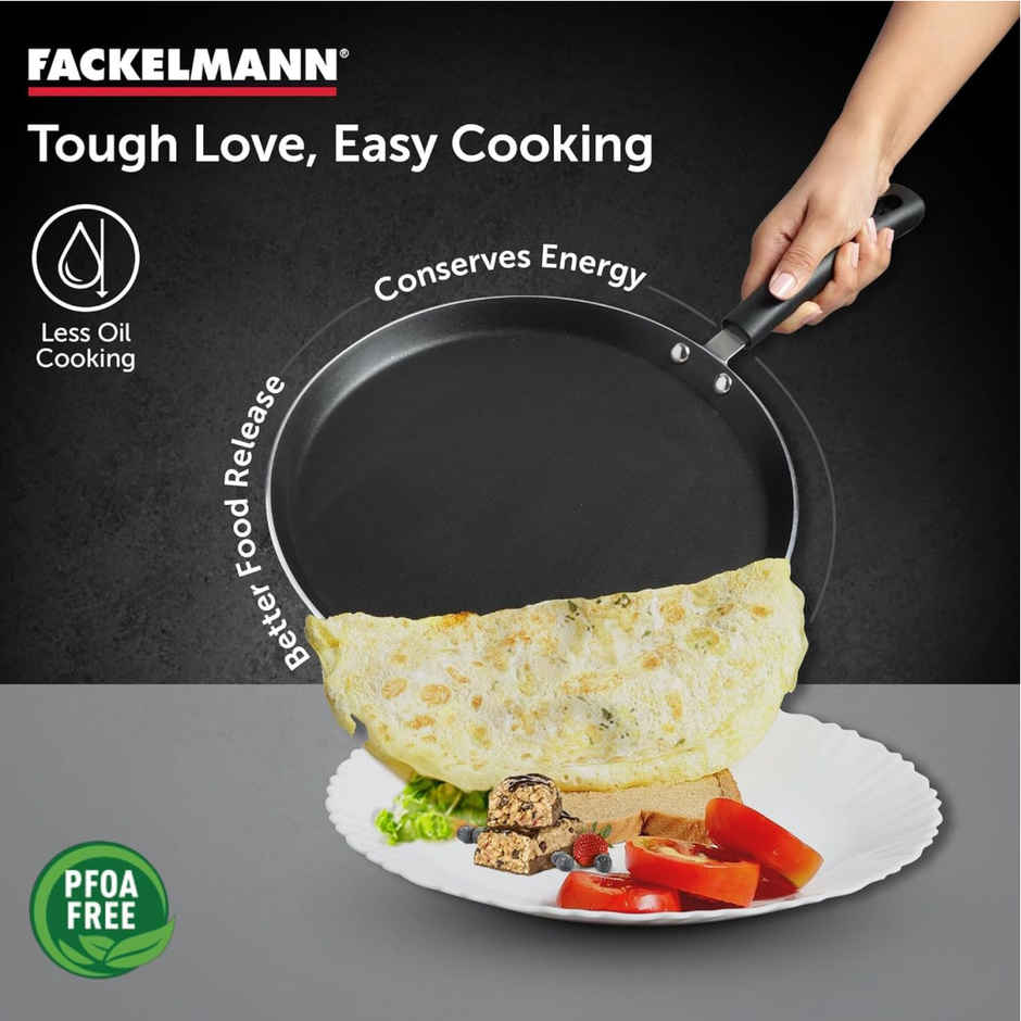 Fackelmann Quartz Nonstick Flat Tawa 28Cm, Induction, German Tech, Paratha, Omelette, Dosa