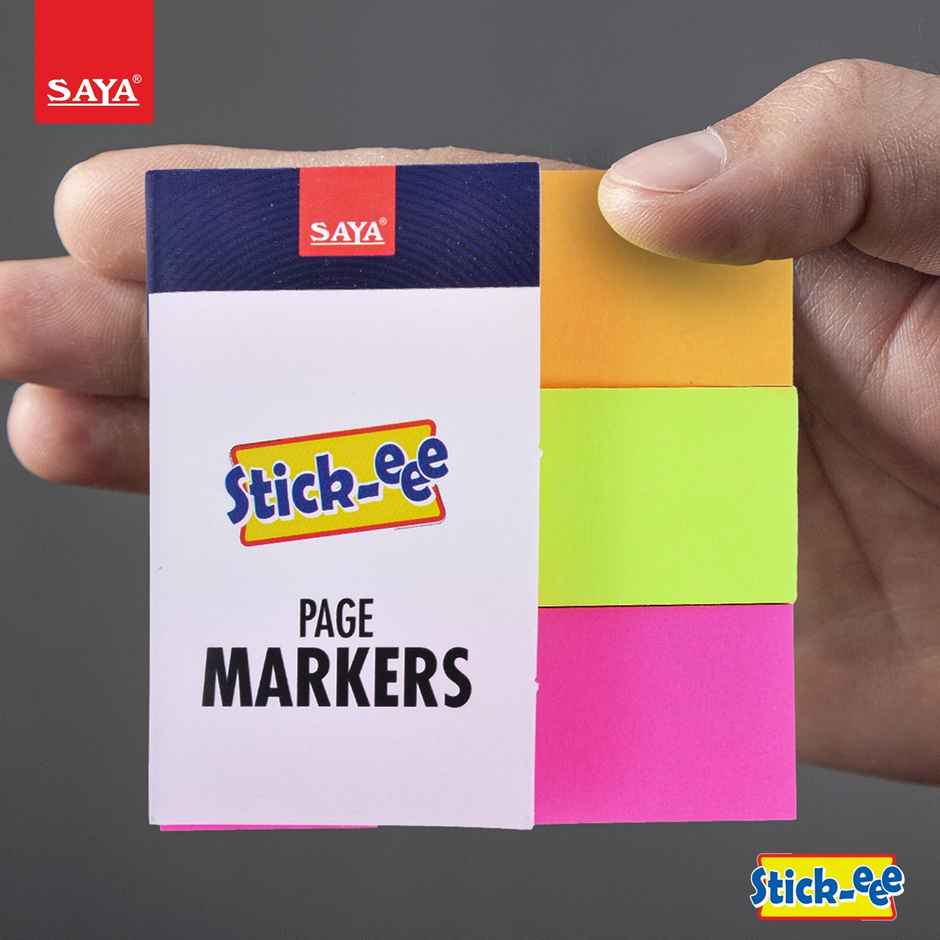 Saya Self-Adhesive Page Markers - 3 Cuts, 1 x 3 inches (150 Sheets Pack)