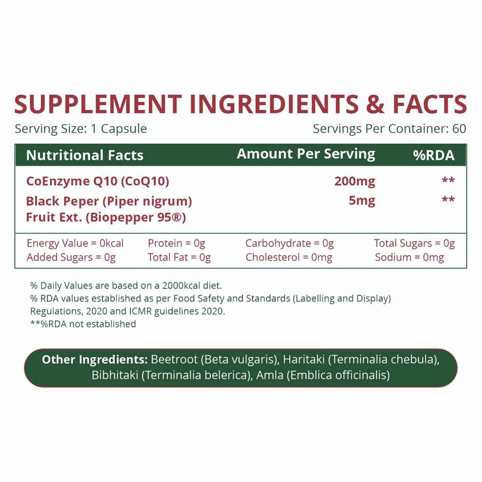 Vlado's Himalayan Organics CoQ10 200mg With BioPepper 60 VEG Capsules