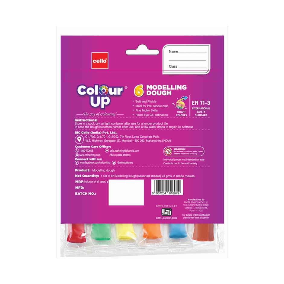 Cello Colourup Creative Dough Set: 4 Modelling Doughs & 2 Fun Moulds
