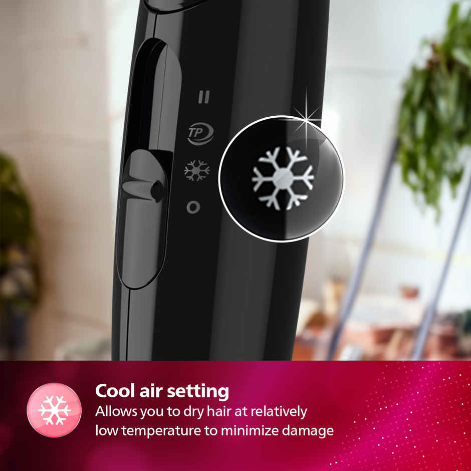 Philips India's No.1 Hair Styling Brand | Foldable Hair Dryer 1200W BHC010/10 | Black