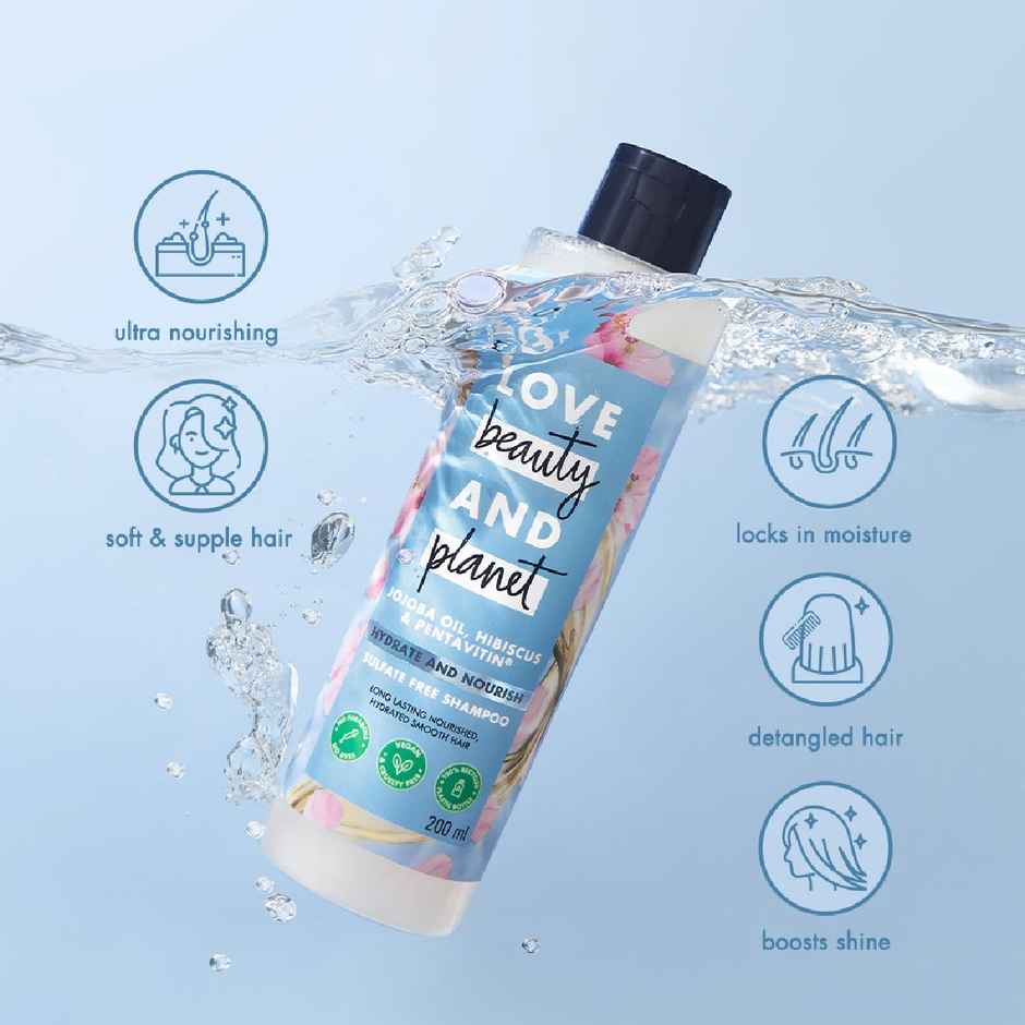 Love Beauty & Planet Jojoba Oil | Hibiscus & Pentavitin Hydrate & Nourish Shampoo