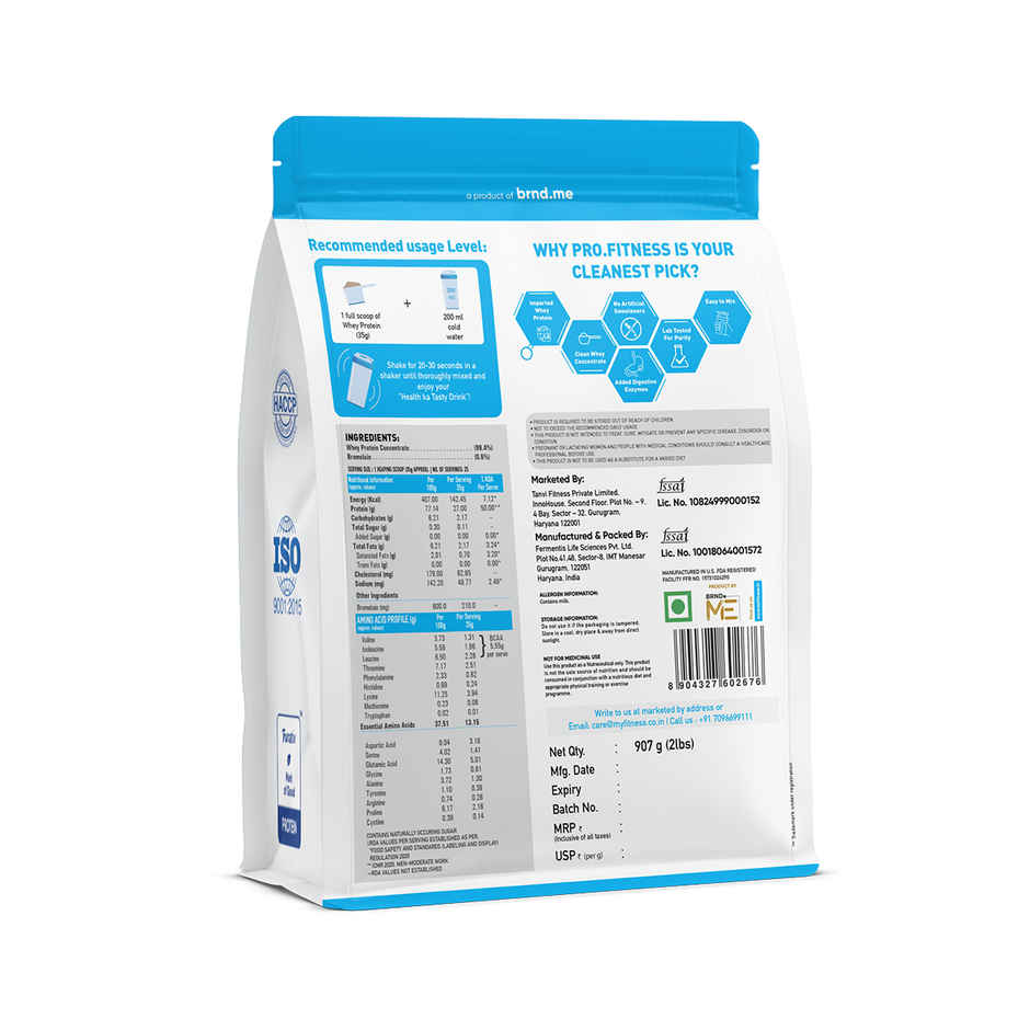 Pro.Fitness Raw Unflavored Whey Concentrate