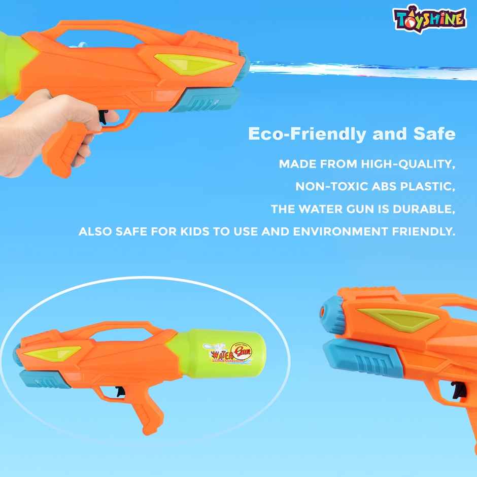 Toyshine Tank Capacity Long Range High Air Pressure Spray Water Gun | 580 ml | Orange