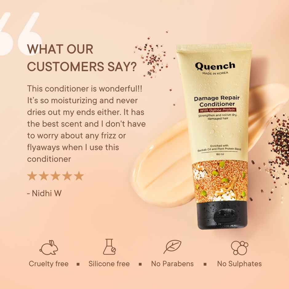 Quench Damage Repair Hydrating Hair Conditioner With Ceramides For Dry, Colored & Damaged Hair