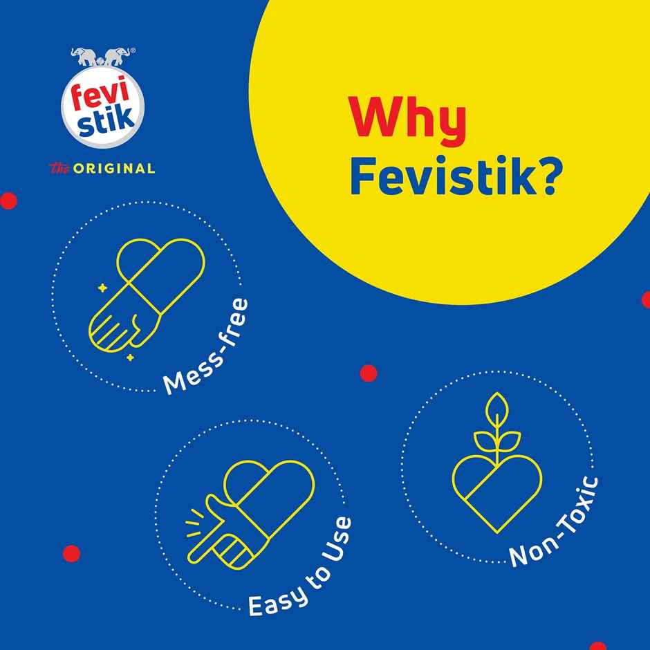 Fevistik The Original Glue Stick (15g) & Fevicol Mr Original Craft & General Purpose White Glue Bottle (105g) Combo