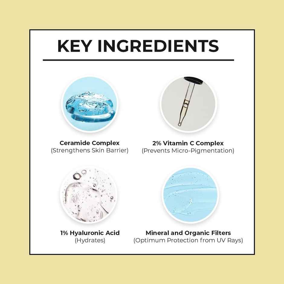 Dr. Sheth'S Ceramide & Vitamin C Sunscreen Spf 50 Pa+++ No White Cast For All Skin Type