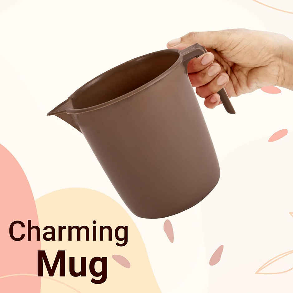 Kuber Industries Tub-Bucket with Mug Bathroom Combo Set|Set of 3|Brown