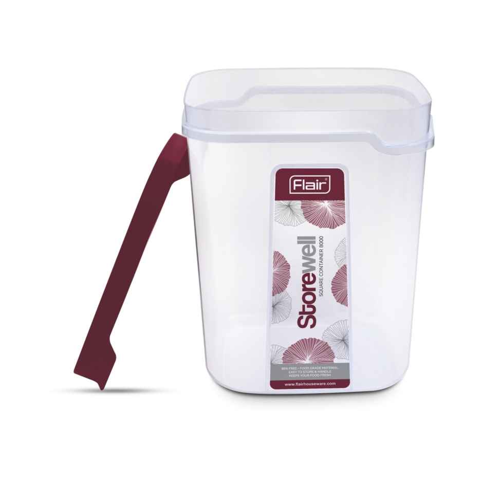Flair Plastic Storewell Food Storage Container | BPA Free | For Spices-Grains | Maroon - 12000 ml