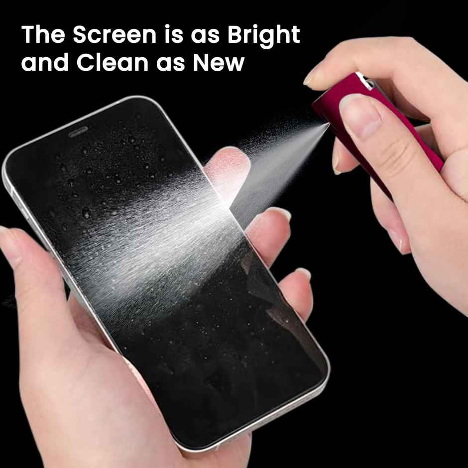 Portronics Swipe 2 Screen Cleaner & Duster with Refillable Spray Bottle, Chemical Free for Monitors & Laptop Screen, Smartphones & Tablets - Red