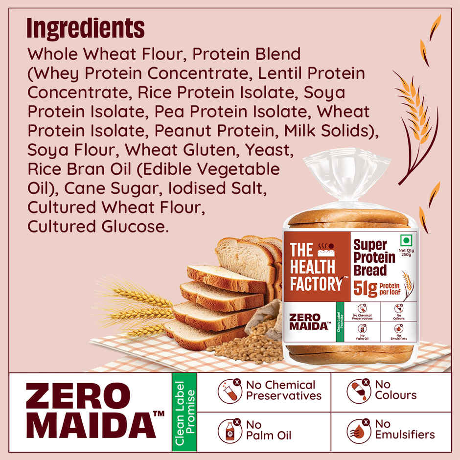 The Health Factory Zero Maida Super Protein Bread