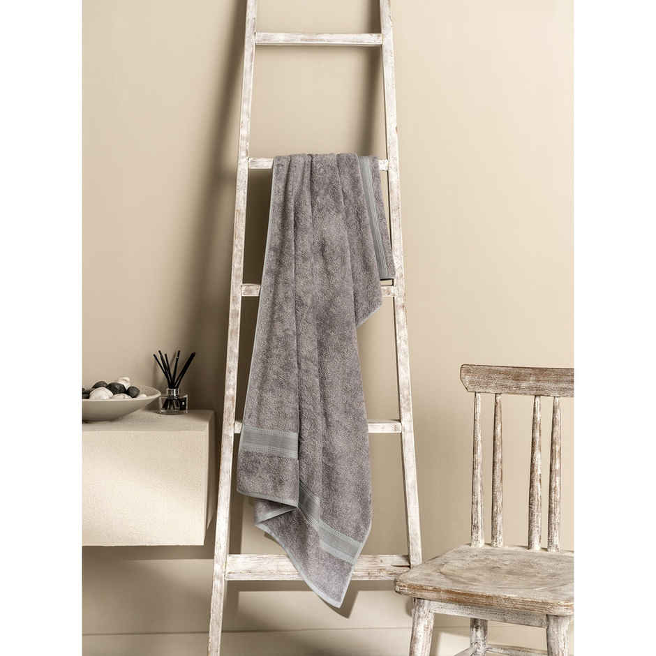 DDECOR Ecofriendly 70% Bamboo 30% Cotton Super Soft 650 GSM Solid Sustainable Bath Towel - Grey