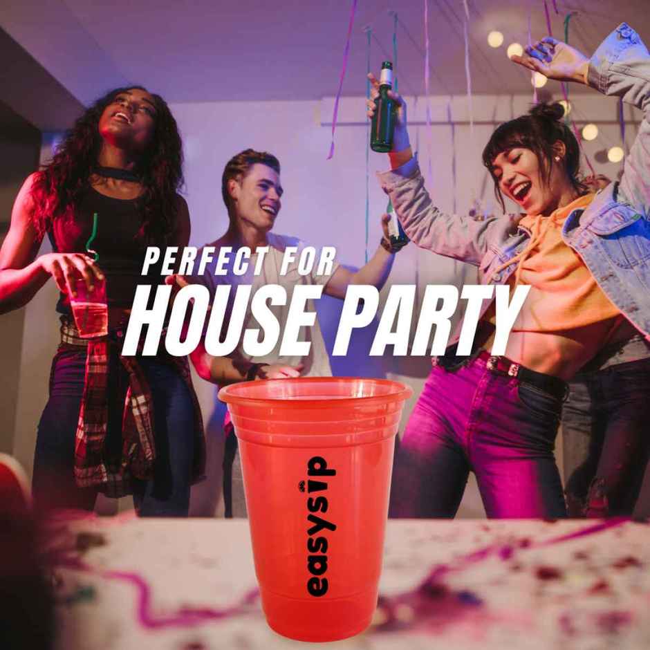 Easysip Premium Drinking Reusable Party Glasses | Multicolour - 400 ml