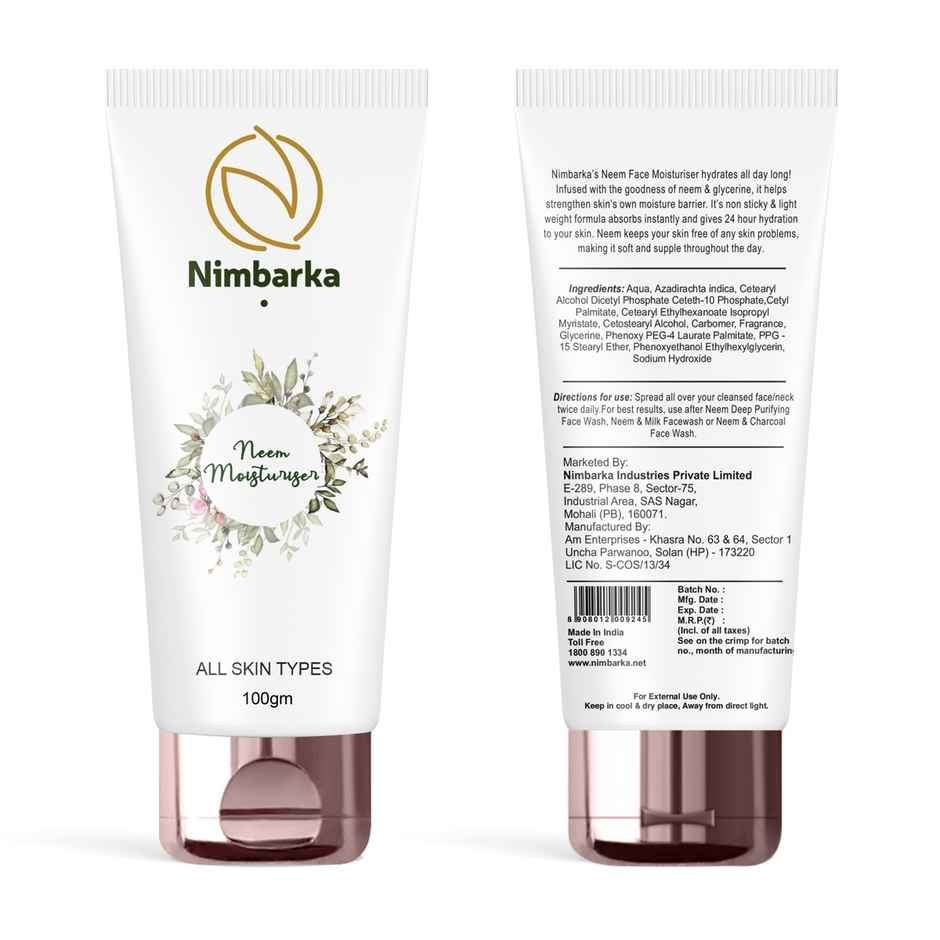 Nimbarka Neem Face Moisturizer Hydrating & Nourishing For Clear Healthy Skin