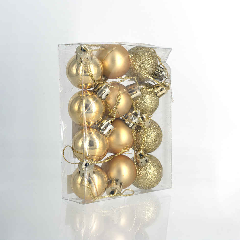 Christmas Glitter Matt Shiny Balls For Tree decor | Golden | Gullak