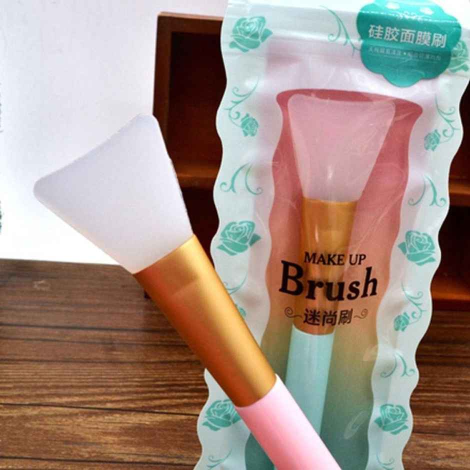 Bronson Professional Soft Hairless Silicone Mud Face Pack Brush Applicator (Color May Vary)