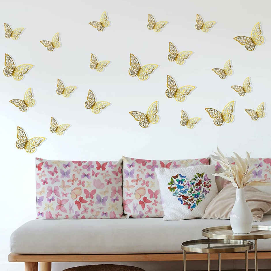 Golden Butterfly Decoration | 3D Golden Butterfly | Party Propz