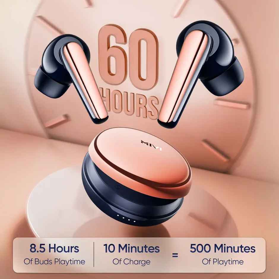 Mivi Superpods Dueto [Flagship Launch],Dual Drivers,13Mm Woofer,6Mm Tweeter Earbuds Bluetooth -Blue