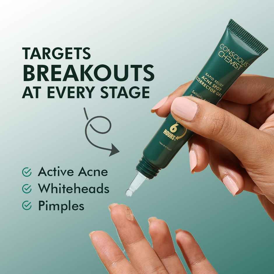 Conscious Chemist Rapid Relief Acne Spot Corrector Gel with Salicylic & Azelaic Acid for Clear Skin