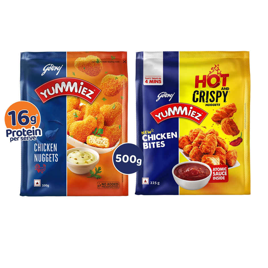 Godrej Yummiez Chicken Nuggets (500g) & Godrej Yummiez Chicken Bites Nuggets (225g) Combo
