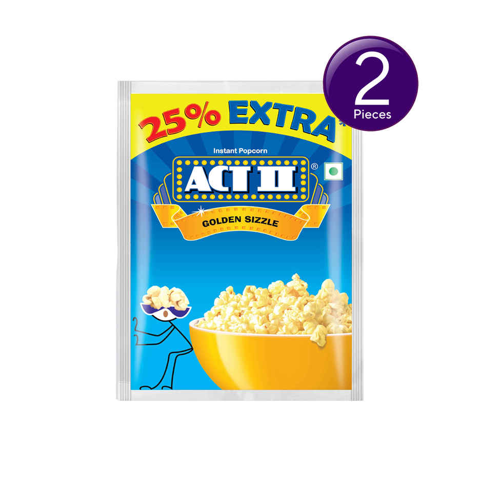 ACT II Instant Popcorn - Golden Sizzle, Family Pack, Hot & Fresh in 3 mins Combo