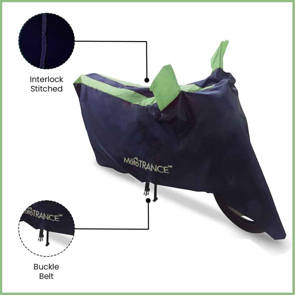 Mototrance Sporty Arc Blue Green Bike Body Cover For Universal