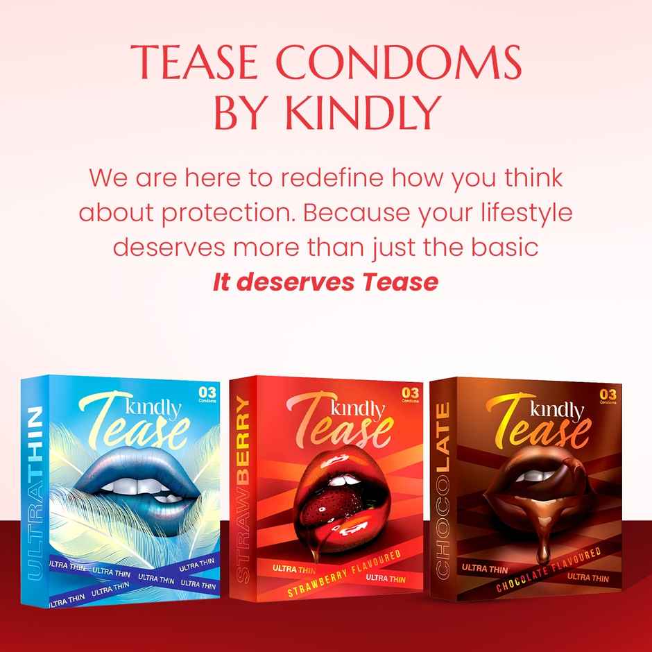 Kindly Health Tease Ultra Thin Strawberry Flavour Condoms