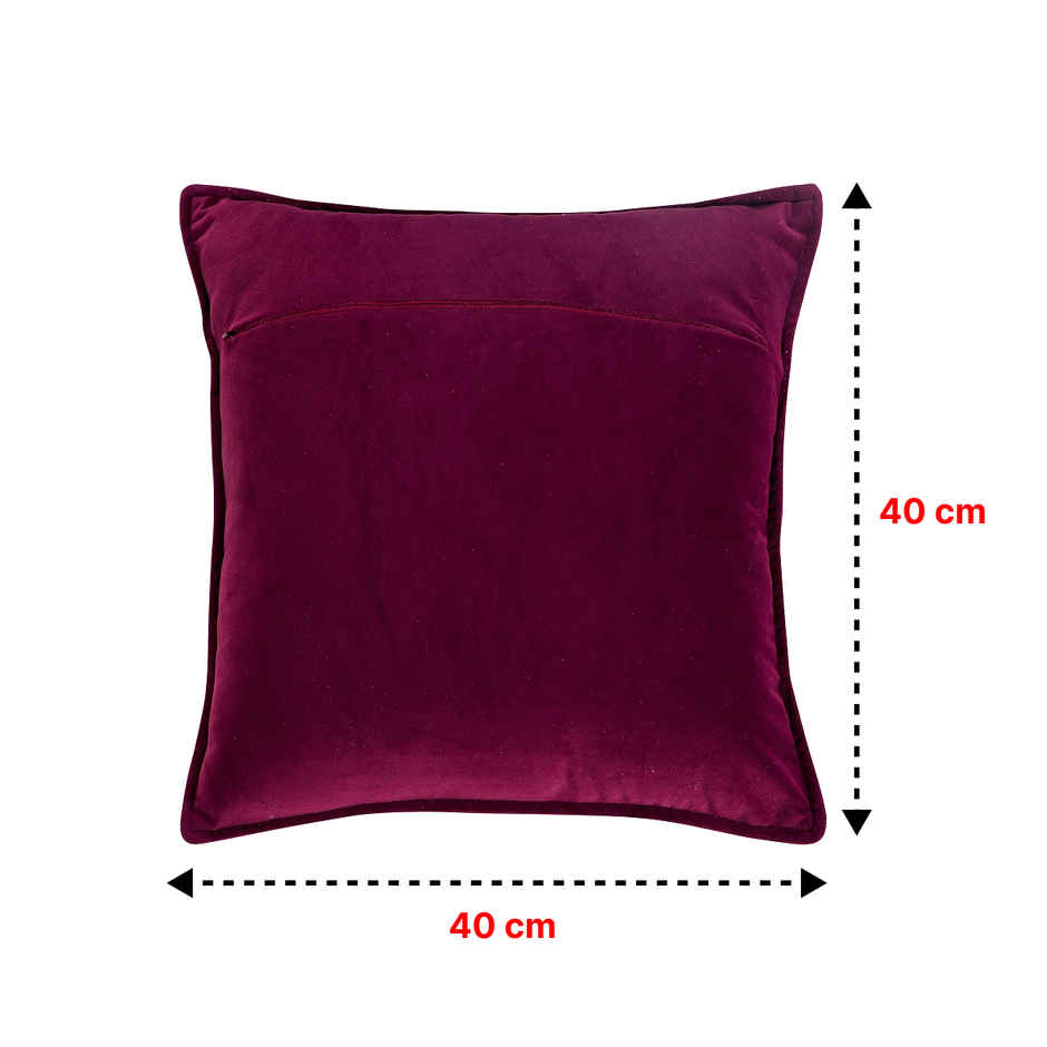 Dream Living Solid Cushion Covers Velvet Decorative Cushion Cover 40x40 cm | Set of 2 | Maroon