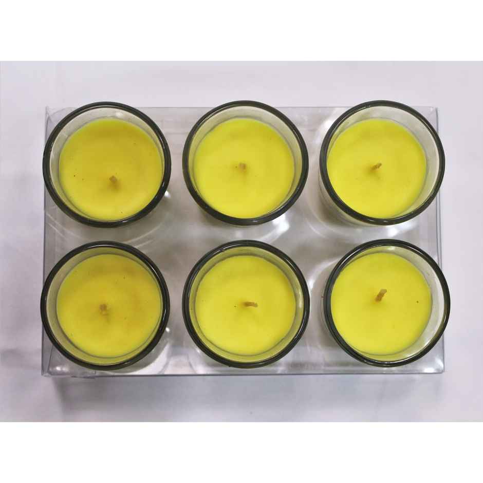 Votive Glass Candles | Lemon Grass | Pack of 6 | Pan Aromas