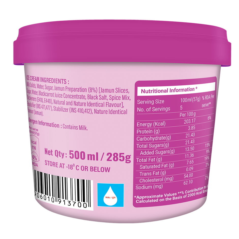 Dairy Day Jamun Fruit Chunks Ice Cream Tub