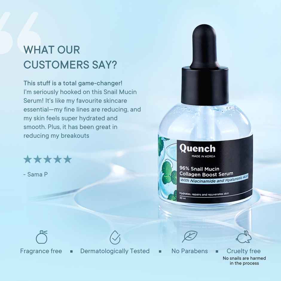 Quench Botanics 96% Snail Mucin Collagen Boost Serum