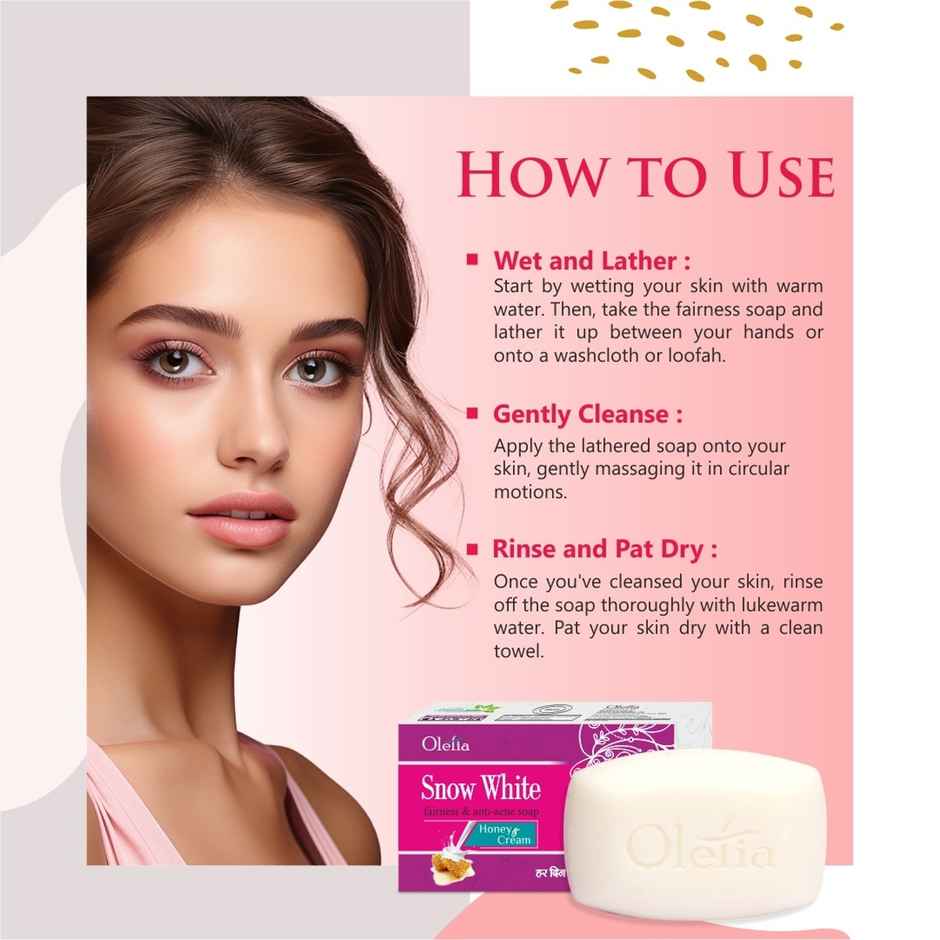 Snow White Fairness & Anti Acne Soap - Honey & Cream