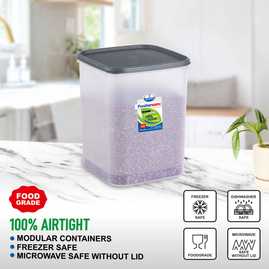 Joyo Fresherware Plastic Storage Container with Airtight Lid,Kitchen Organizers- 6 ltr-Assorted
