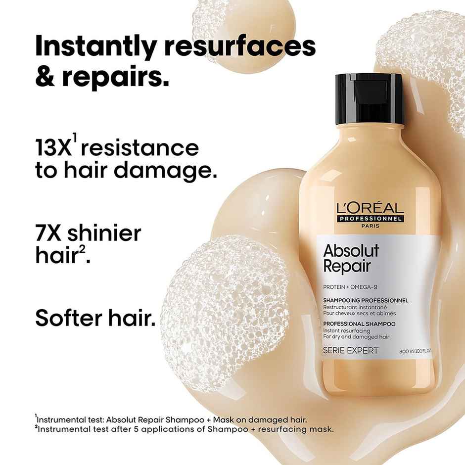 L'Oréal Professionnel Absolut Repair Shampoo For Dry and Damaged Hair With Wheat Protein