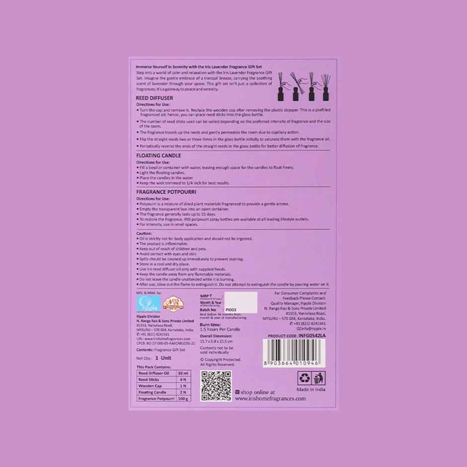 IRIS Lavender Gift Set With Potpourri And Floaters | Fragrance Gift Sets