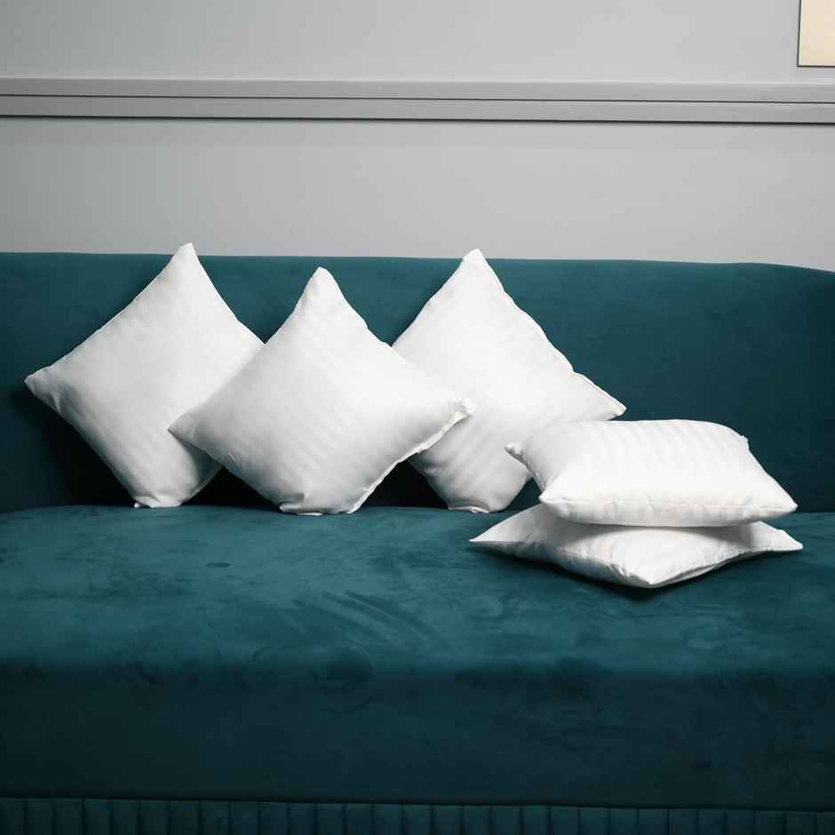 Kuber Industries Small Microfiber Cushion Pillow | 30 x 30 cm | White
