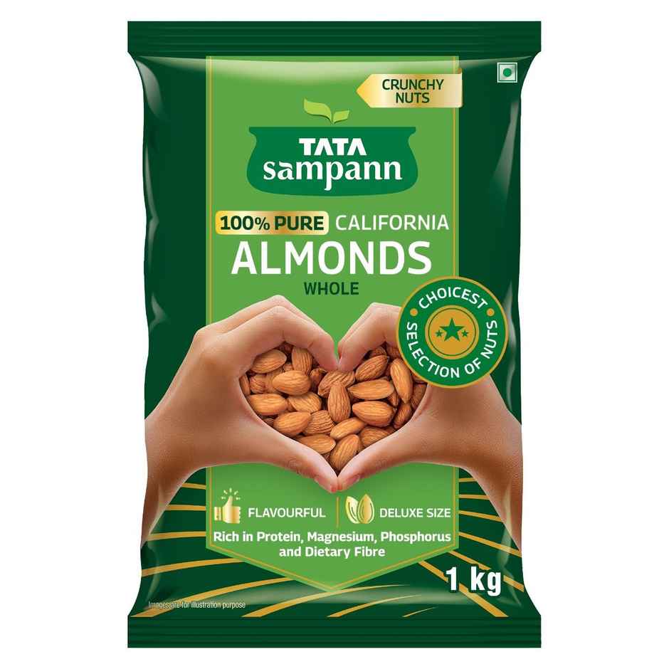 Tata Sampann 100% Pure California Almonds/Badam Giri Whole Premium Quality