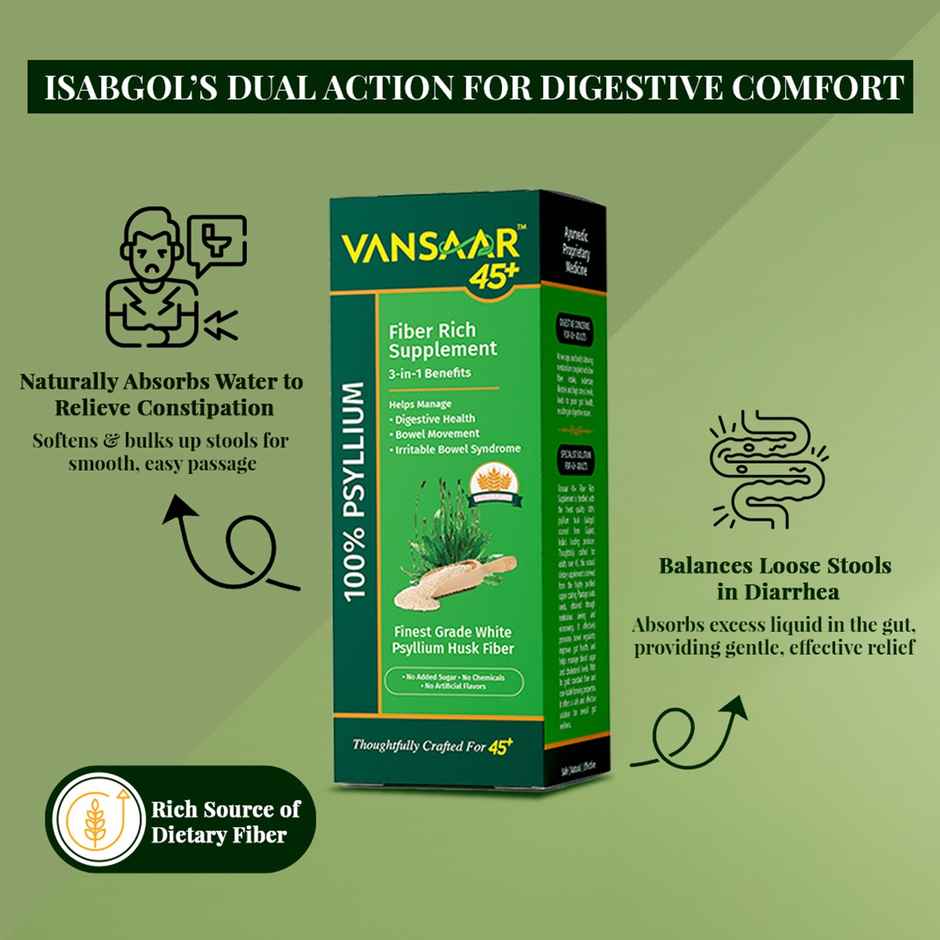 Vansaar 45+ Isabgol Fiber Rich Supplement