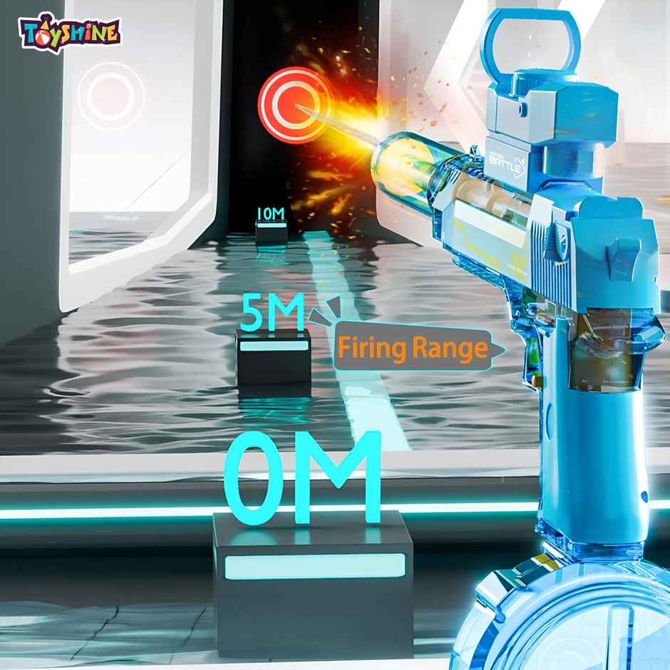 Toyshine Pistol Design Automatic Water Squirt Gun with Light | Rechargeable Holi Water Toy