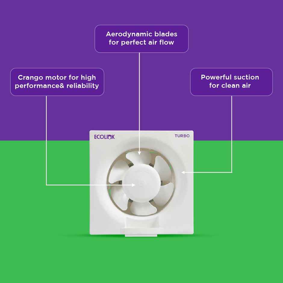 EcoLink Turbo Exhaust Fan | White - 150 mm