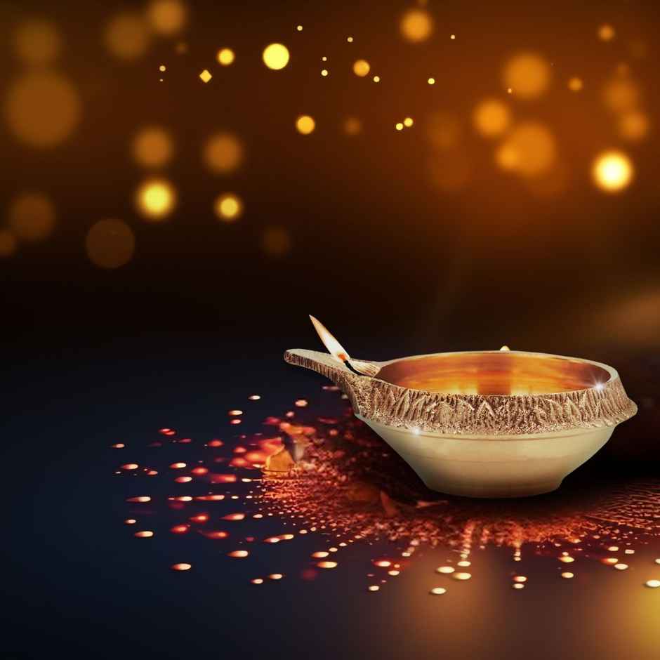 Kuber Deep Diya | Gold | Traditional | Brass | Kuber Diya | Shubhkart