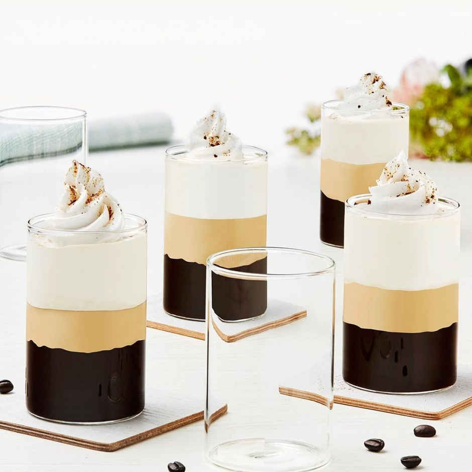 Borosil Vision Transparent Drinking Glass Set | 295 ml Borosilicate Glass Tumblers