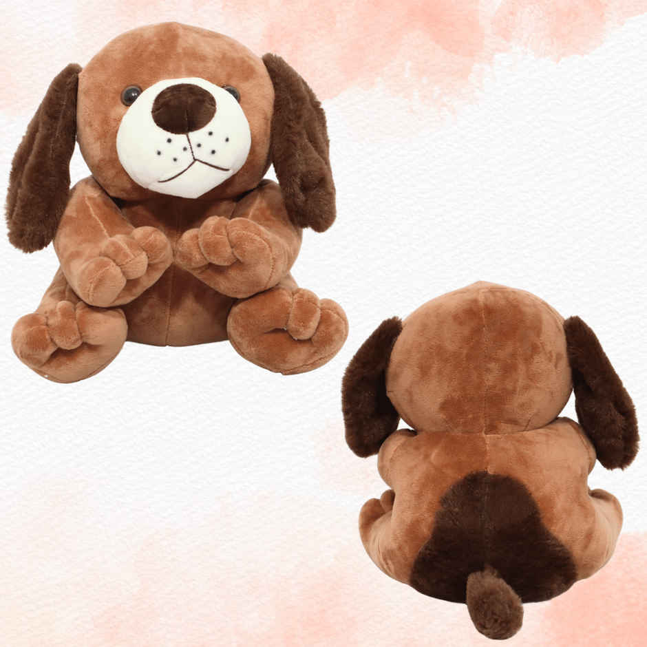 Toytales Soft Toy Dog Puppy Brown |Stuffed Animal Plushie