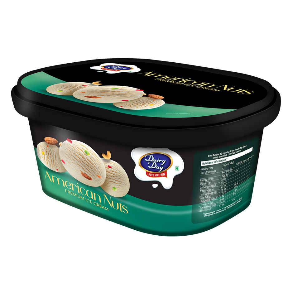 Dairy Day American Nuts Ice Cream Tub | Creamy & Nutty