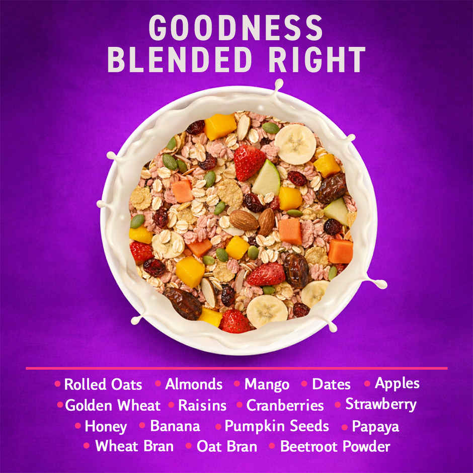 Bagrry's Crunchy Muesli 30% Fruit & Nut with Cranberries | 34% Rich Fibre Oats Combo