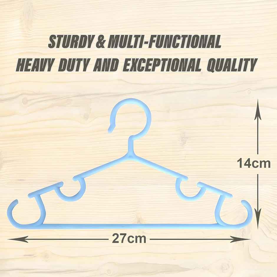 Kuber Industries 20 Piece Kids Hanger | Plastic Baby Clothes Hanger | Sky Blue