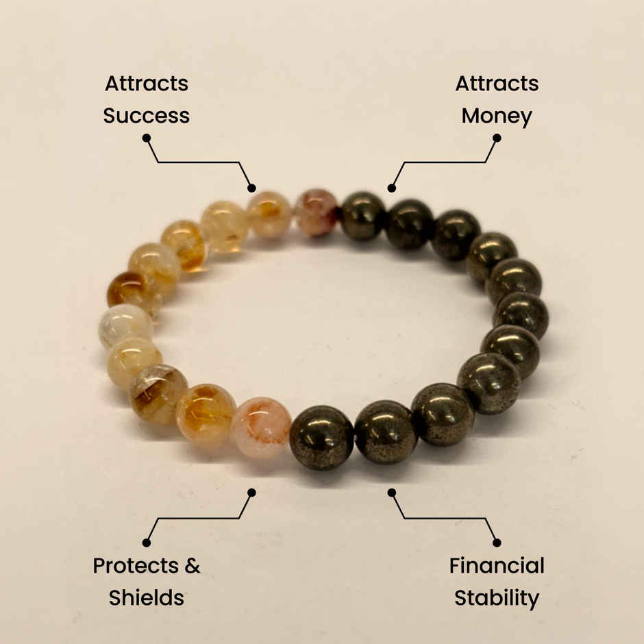 Astroyogi Dhan Varsha Bracelet (Citrine + Pyrite)
